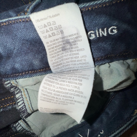 American Eagle Blue Denim Women's super stretch skinny Jeggings. Size 10. VGUC - Picture 10 of 13
